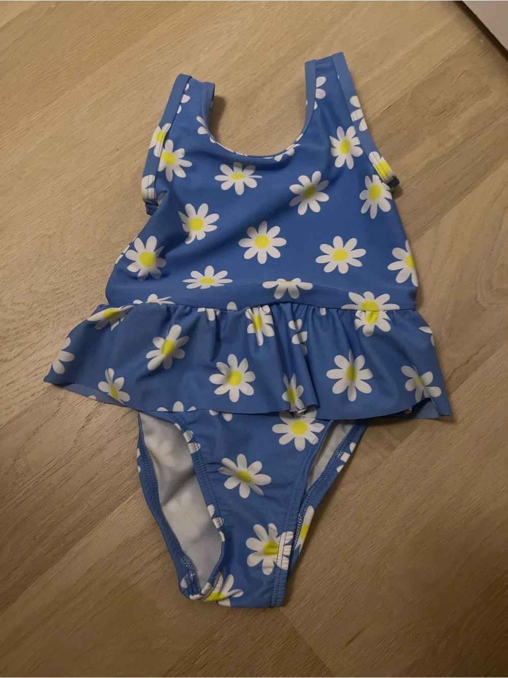 The Children's Place Blue Daisy Ruffle Skirt One-Piece Swimsuit